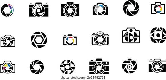 Camera Icon vector Button Set