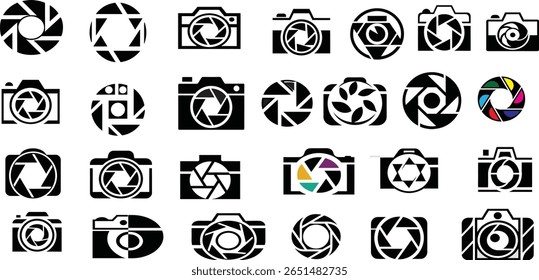 Camera Icon vector Button Set