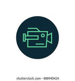 Camera icon vector, clip art. Also useful as logo, circle app icon, web element, symbol, graphic image, silhouette and illustration. Compatible with ai, cdr, jpg, png, svg, pdf, ico and eps.