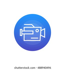 Camera icon vector, clip art. Also useful as logo, circle app icon, web element, symbol, graphic image, silhouette and illustration. Compatible with ai, cdr, jpg, png, svg, pdf, ico and eps.