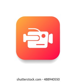 Camera icon vector, clip art. Also useful as logo, square app icon, web element, symbol, graphic image, silhouette and illustration. Compatible with ai, cdr, jpg, png, svg, pdf, ico and eps.