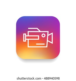 Camera icon vector, clip art. Also useful as logo, square app icon, web element, symbol, graphic image, silhouette and illustration. Compatible with ai, cdr, jpg, png, svg, pdf, ico and eps.