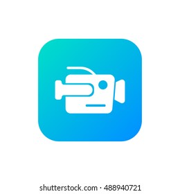 Camera icon vector, clip art. Also useful as logo, square app icon, web element, symbol, graphic image, silhouette and illustration. Compatible with ai, cdr, jpg, png, svg, pdf, ico and eps.