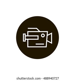 Camera icon vector, clip art. Also useful as logo, circle app icon, web element, symbol, graphic image, silhouette and illustration. Compatible with ai, cdr, jpg, png, svg, pdf, ico and eps.