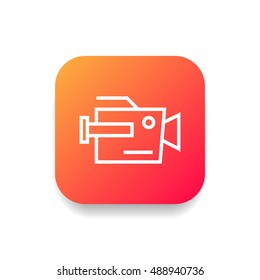 Camera icon vector, clip art. Also useful as logo, square app icon, web element, symbol, graphic image, silhouette and illustration. Compatible with ai, cdr, jpg, png, svg, pdf, ico and eps.