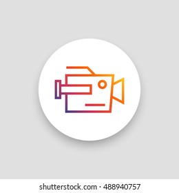 Camera icon vector, clip art. Also useful as logo, circle app icon, web element, symbol, graphic image, silhouette and illustration. Compatible with ai, cdr, jpg, png, svg, pdf, ico and eps.