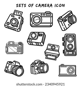 Camera icon vector collection set