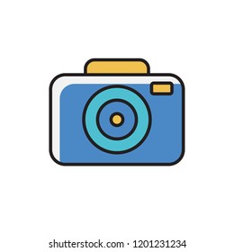 camera icon vector. electric appliances filled outline style