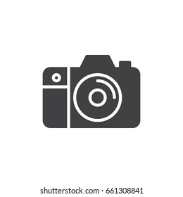 Camera icon vector, filled flat sign, solid pictogram isolated on white. Symbol, logo illustration. Pixel perfect