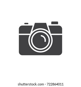 Camera icon vector, filled flat sign, solid pictogram isolated on white. Symbol, logo illustration.