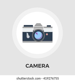 Camera Icon Vector. Flat icon isolated on the white background. Editable EPS file. Vector illustration.