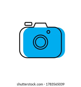 Gráfico vectorial de icono de cámara. Estilo de corte