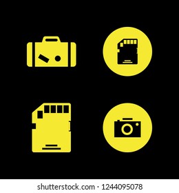 camera icon. camera vector icons set suitcase, camera and memory card
