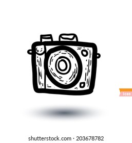 Camera icon, vector illustration.