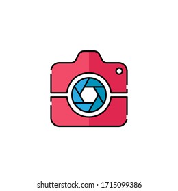 Camera Icon Vector Illustration. Camera design vector template. Camera icon flat design vector for website, symbol, logo, sign, app, UI.
