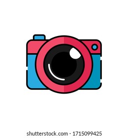 Camera Icon Vector Illustration. Camera design vector template. Camera icon flat design vector for website, symbol, logo, sign, app, UI.