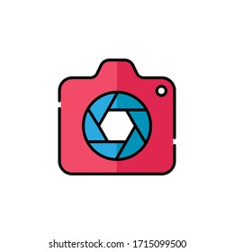 Camera Icon Vector Illustration. Camera design vector template. Camera icon flat design vector for website, symbol, logo, sign, app, UI.