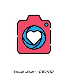 Ilustración vectorial de icono de cámara. Plantilla vectorial de diseño de cámara. Icono de cámara vector de diseño plano para sitio web, símbolo, logotipo, signo, aplicación, UI.