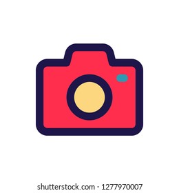 Camera Icon Vector Illustration in Filled Style for Any Purpose