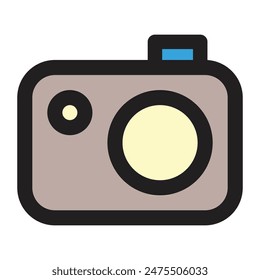 Camera icon, vector illustration, filled style, best used for web