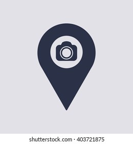 camera  icon, vector illustration. Flat design style