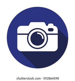 Camera icon; vector illustration. Flat design style