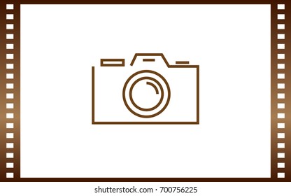 Camera icon vector illustration. Flat design style