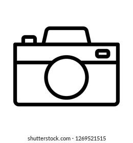 Camera Icon Vector Illustration in Line Style for Any Purpose