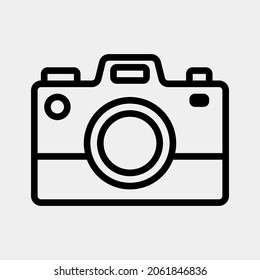 Camera-Icon Vektorgrafik im Strichstil über den Sommer, Verwendung für Website-Mobile-App-Präsentation