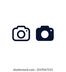 Ilustração do vetor do ícone da câmera. Logotipo da linha da câmera