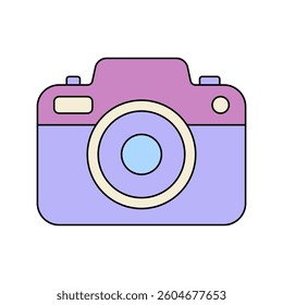 Camera icon vector illustration in lineal color style perfect for photography, adventure theme and the like