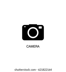 Camera icon vector illustration on white background.