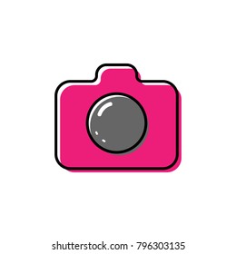 Camera icon vector illustration on white background