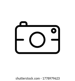 camera icon vector illustration outline style. summer icon set.