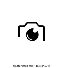 Camera icon vector illustration, Photo camera line concept, Emblem design on white background