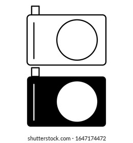 Illustration zur Vektorillustration des Kamerabildes. Fotokamerazeichen.