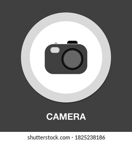 Ilustración vectorial de icono de cámara. Signo de cámara fotográfica