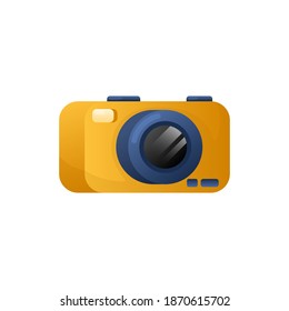 Camera icon. Vector illustration of photo camera with simple gradient isolated on white.