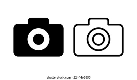 Kamerasymbol, Vektorgrafik. Bildkamerazeichen und -symbol. Bildsymbol.