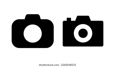 Ilustración vectorial de icono de cámara. símbolo y signo de la cámara fotográfica. icono de la fotografía.