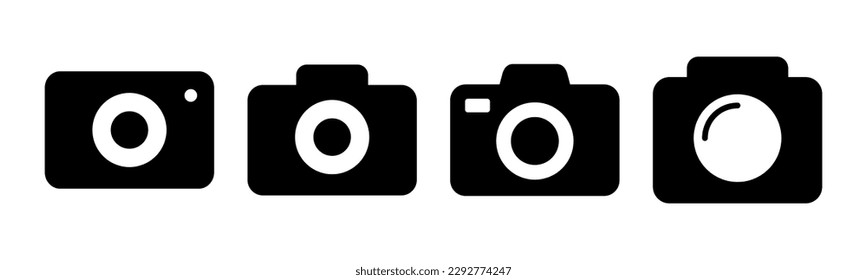 Ilustración vectorial de icono de cámara. símbolo y signo de la cámara fotográfica. icono de la fotografía.