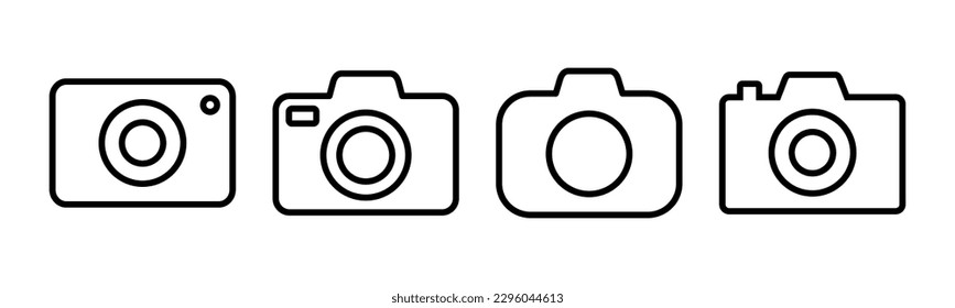 Ilustración vectorial de icono de cámara. símbolo y signo de la cámara fotográfica. icono de la fotografía.
