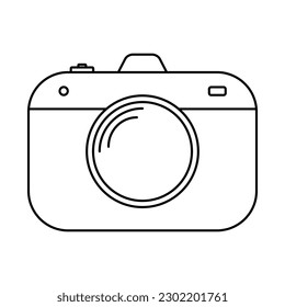 Icono de cámara, Ilustración vectorial, Icono de cámara fotográfica aislado en fondo transparente, Símbolo vectorial, Estilo de diseño plano