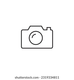 Camera icon vector illustration. photo icon editablle stroke, sign, symbol outline line button isolated on white