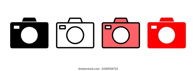 Icono de cámara ilustración vectorial. signo y símbolo de cámara de fotos. icono de fotografía.
