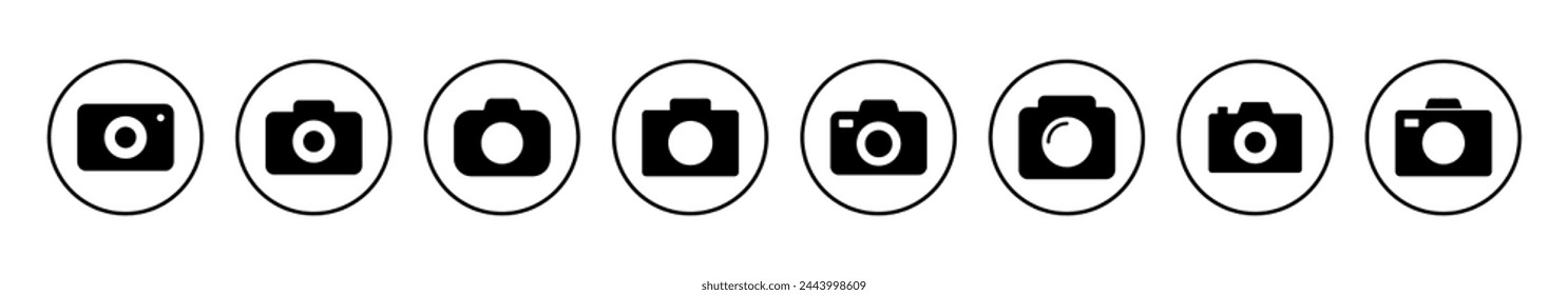 Icono de cámara ilustración vectorial. signo y símbolo de cámara de fotos. icono de fotografía.