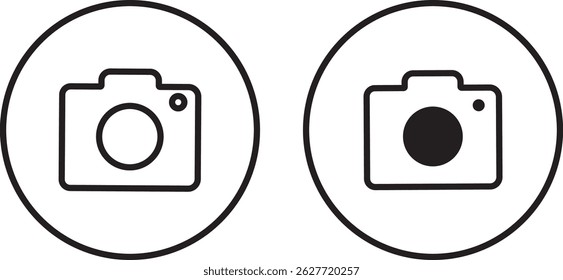 Ilustración vectorial del icono de la cámara. muestra de la cámara fotográfica, icono del Vector de la cámara de Instagram. fondo blanco del icono aislado,

