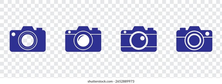 Icono de la cámara. Ilustración vectorial y símbolo de la cámara fotográfica. Icono de la Fotografía.