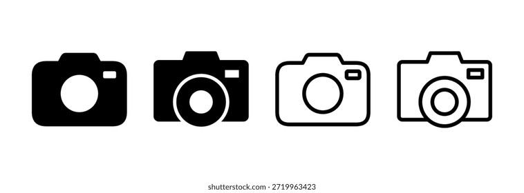 ícone da câmera ilustração vetorial. símbolo e símbolo da câmera. ícone da fotografia.