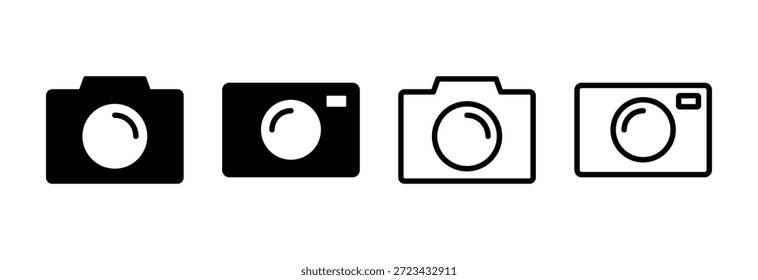ícone da câmera ilustração vetorial. símbolo e símbolo da câmera. ícone da fotografia.